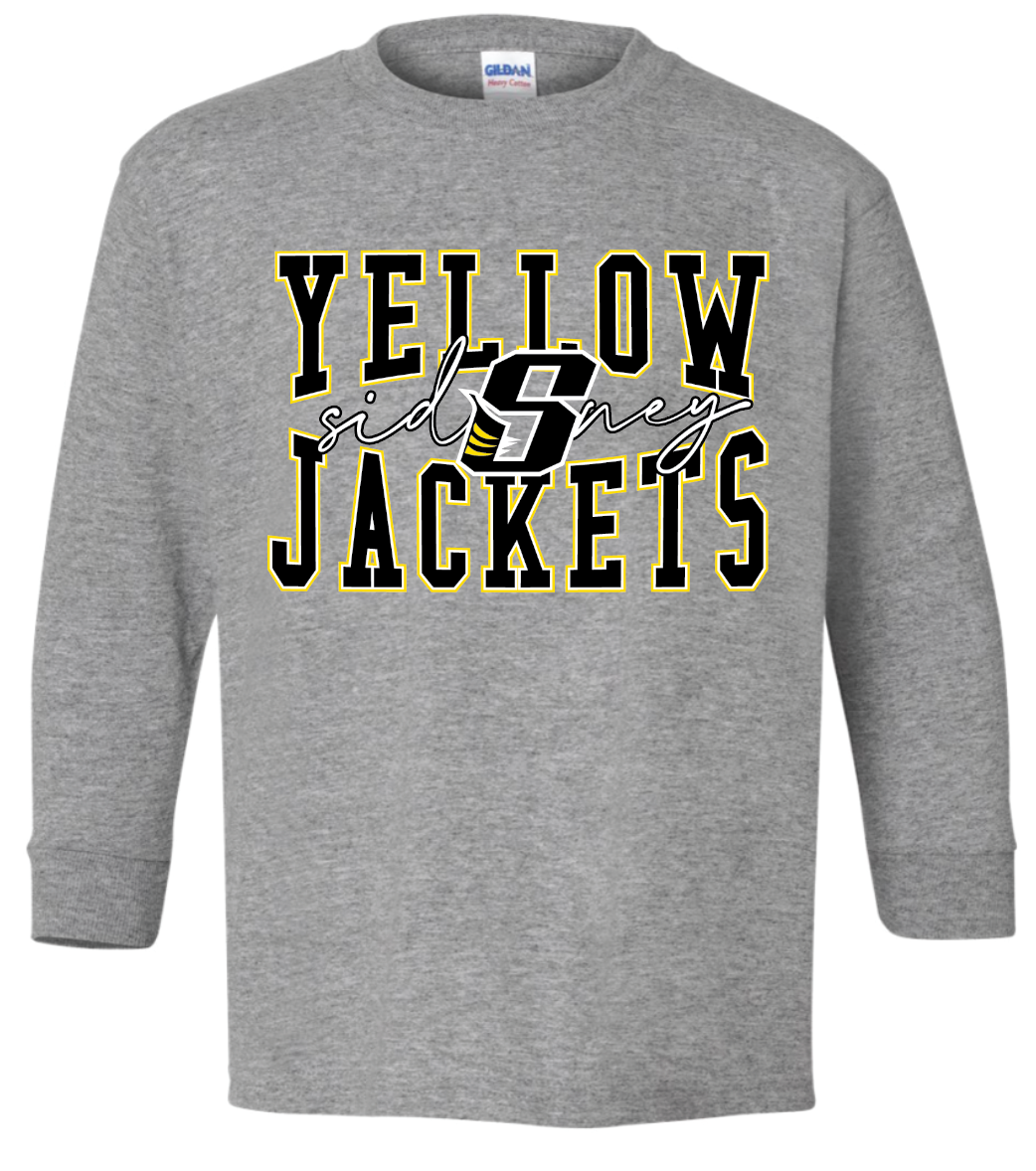 Whittier Sidney Yellow Jackets 50/50 Cotton Long Sleeve Tee - Adult & Youth