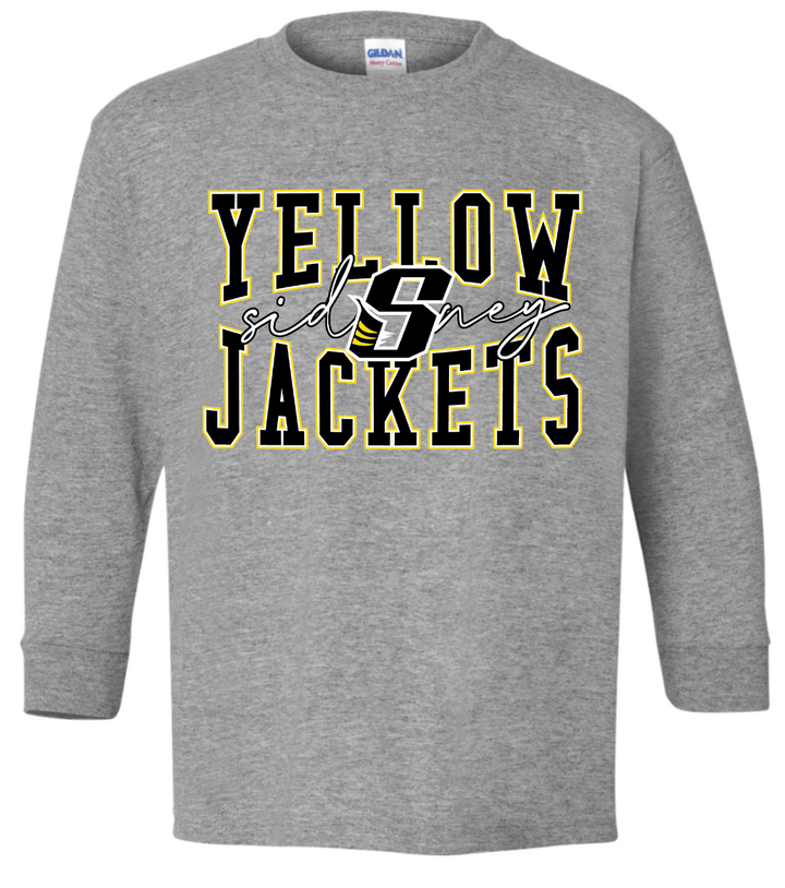 Whittier Sidney Yellow Jackets 50/50 Cotton Long Sleeve Tee - Adult & Youth