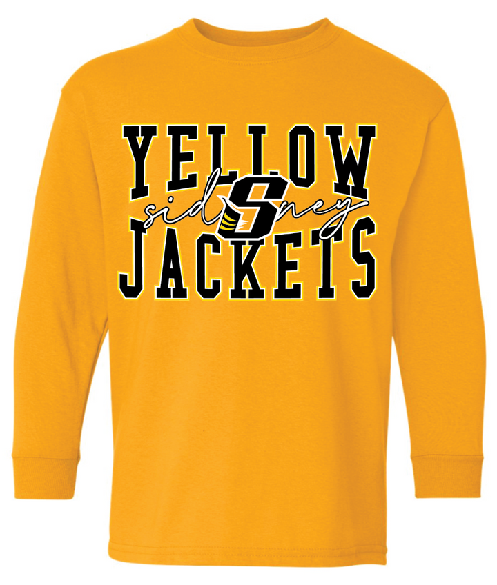 Whittier Sidney Yellow Jackets 50/50 Cotton Long Sleeve Tee - Adult & Youth