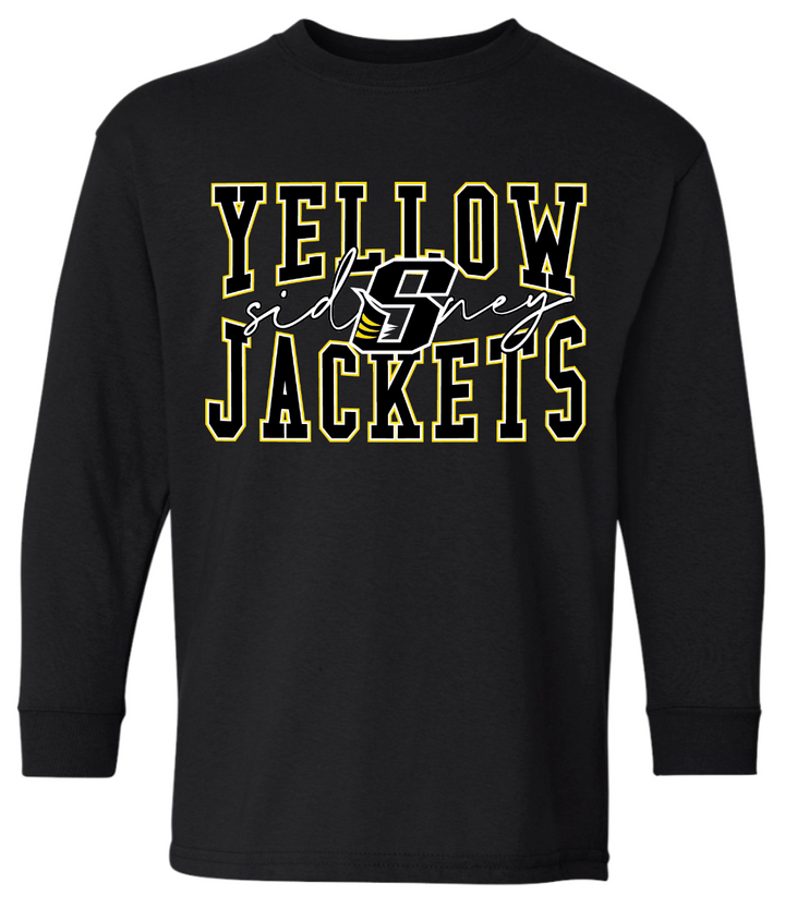 Whittier Sidney Yellow Jackets 50/50 Cotton Long Sleeve Tee - Adult & Youth