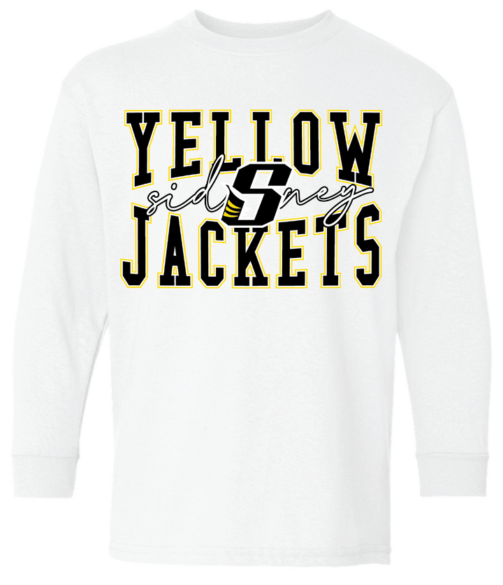 Whittier Sidney Yellow Jackets 50/50 Cotton Long Sleeve Tee - Adult & Youth