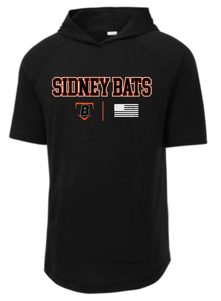 Sidney Bats Tri-Blend Wicking Short Sleeve Hoodie - Adult