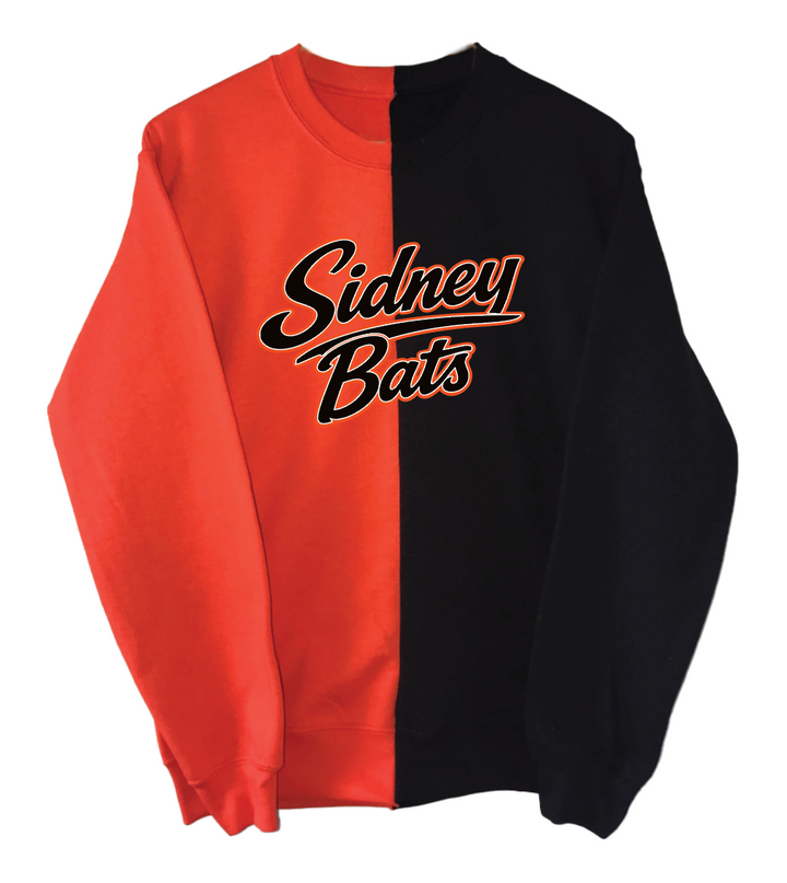 Sidney Bats Two-Tone Embroidered Crewneck *custom pre-order* *glitter available*