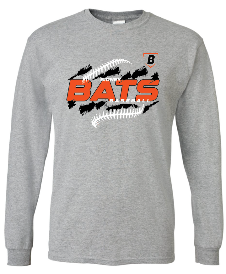 Sidney Bats 50/50 Cotton Long Sleeve Tee - Adult & Youth