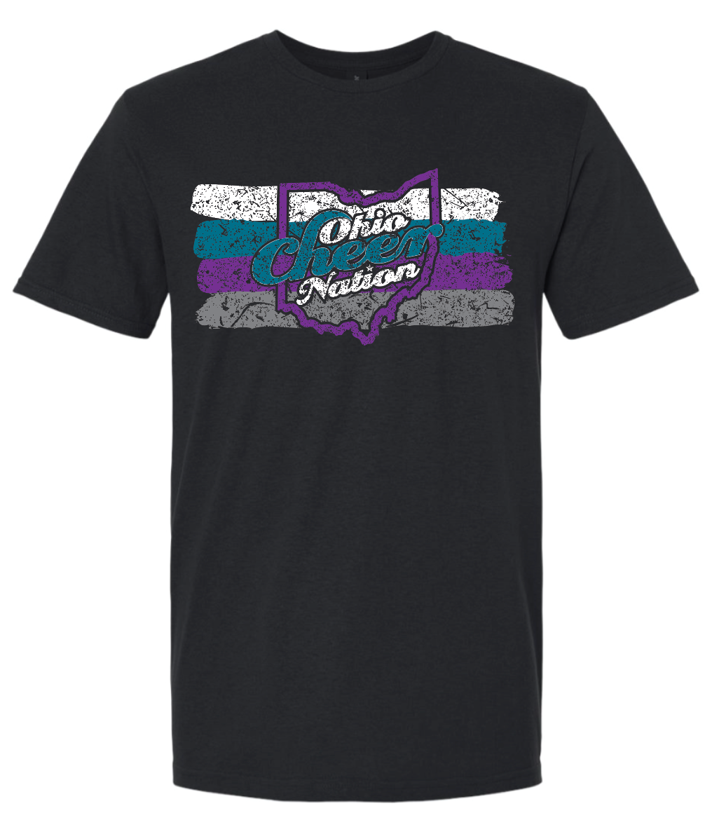 Ohio Cheer Nation Stripes Softstyle Tee - Youth & Adult
