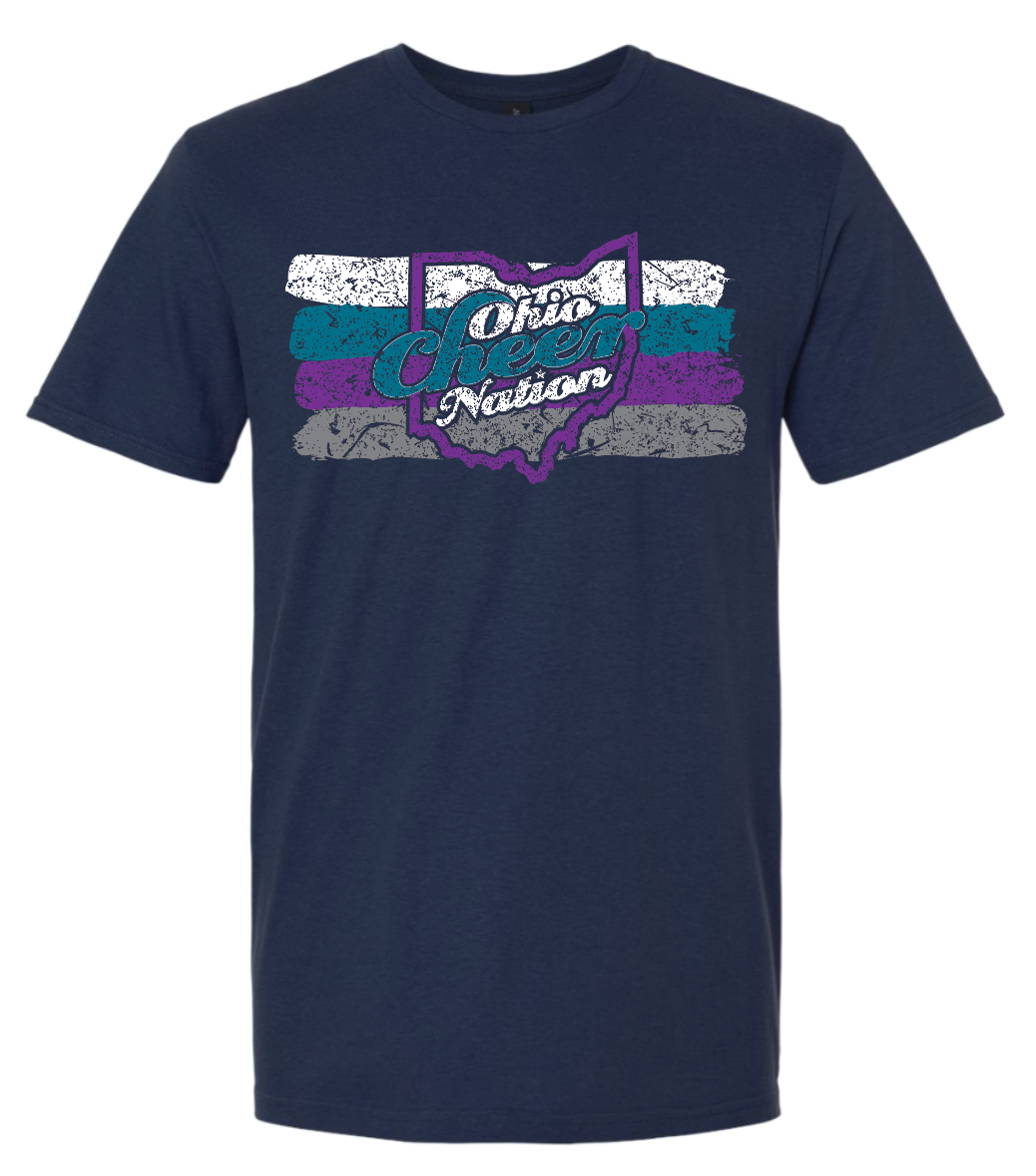 Ohio Cheer Nation Stripes Softstyle Tee - Youth & Adult
