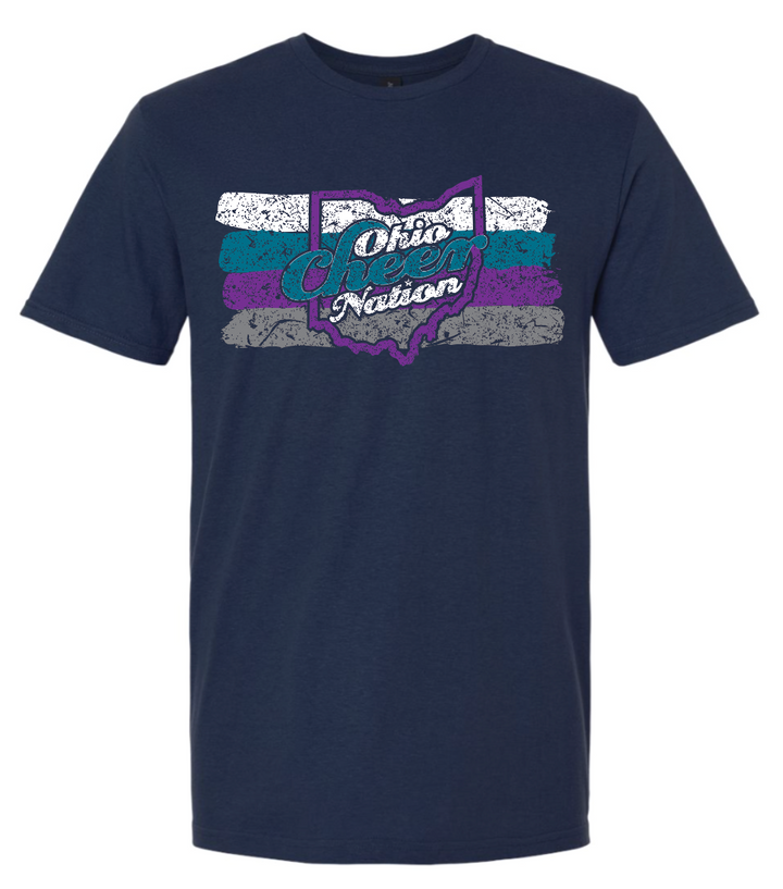 Ohio Cheer Nation Stripes Softstyle Tee - Youth & Adult