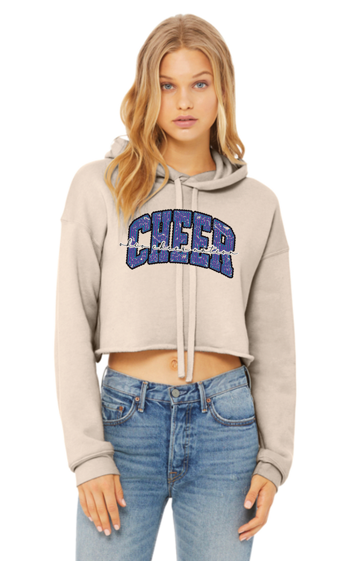 Ohio Cheer Nation Scalloped Bella Cropped Hooded Sweatshirt - Women's