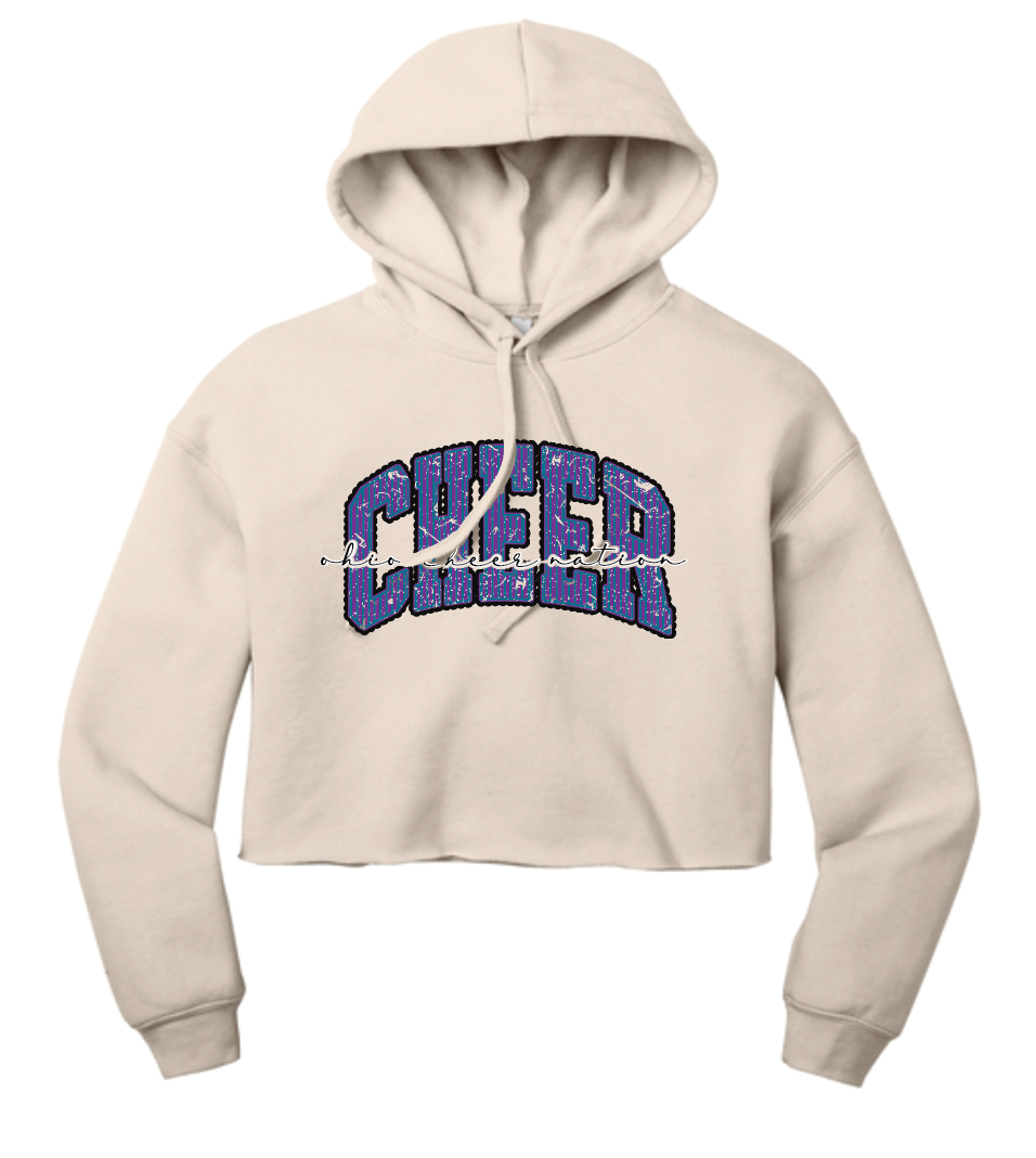 Ohio Cheer Nation Scalloped Bella Cropped Hooded Sweatshirt - Women's