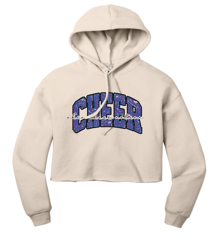 Ohio Cheer Nation Scalloped Bella Cropped Hooded Sweatshirt - Women's
