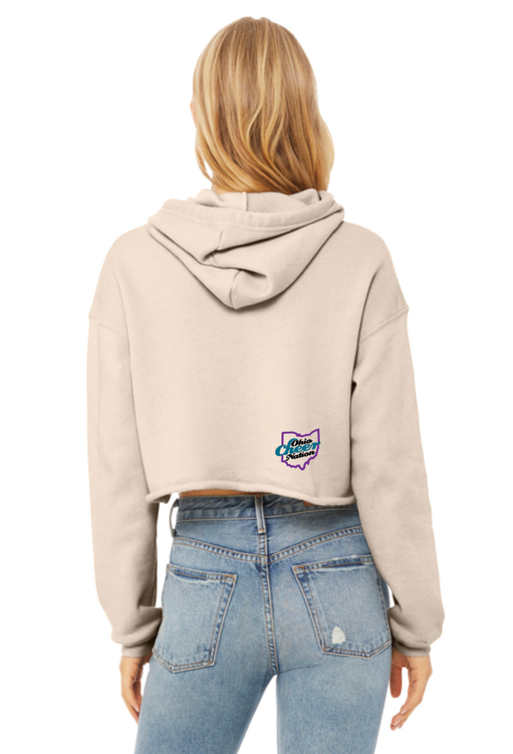 Ohio Cheer Nation Scalloped Bella Cropped Hooded Sweatshirt - Women's