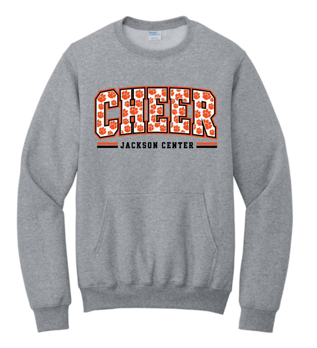 Cheer Parents '26-'27 Block Paw Design Fleece Pocket Crewneck