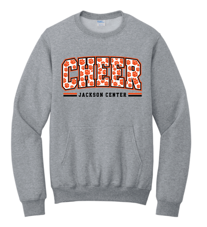 Cheer Parents '26-'27 Block Paw Design Fleece Pocket Crewneck
