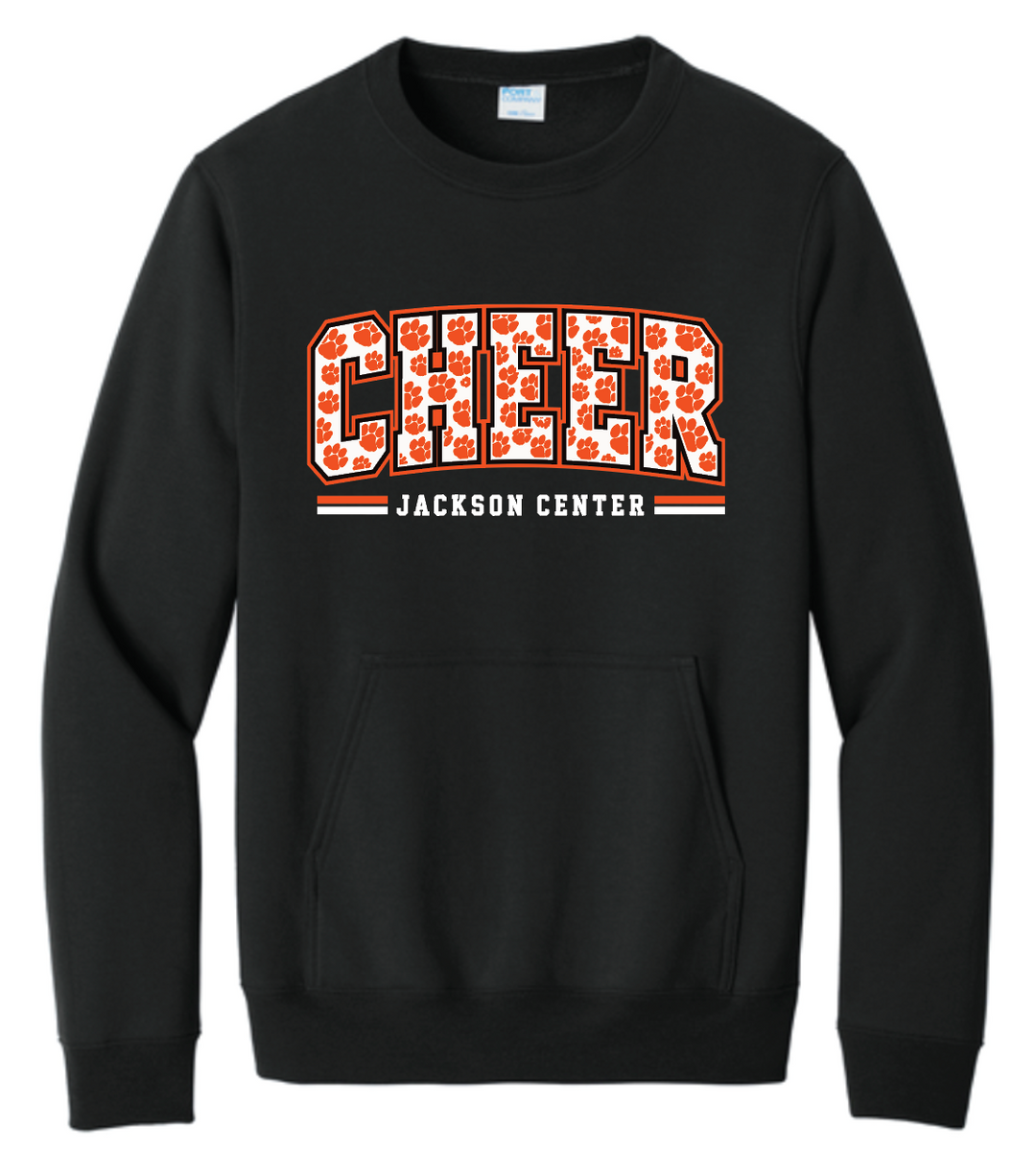 Cheer Parents '26-'27 Block Paw Design Fleece Pocket Crewneck