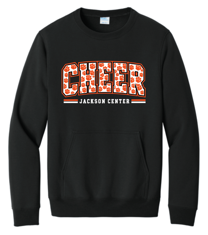 Cheer Parents '26-'27 Block Paw Design Fleece Pocket Crewneck