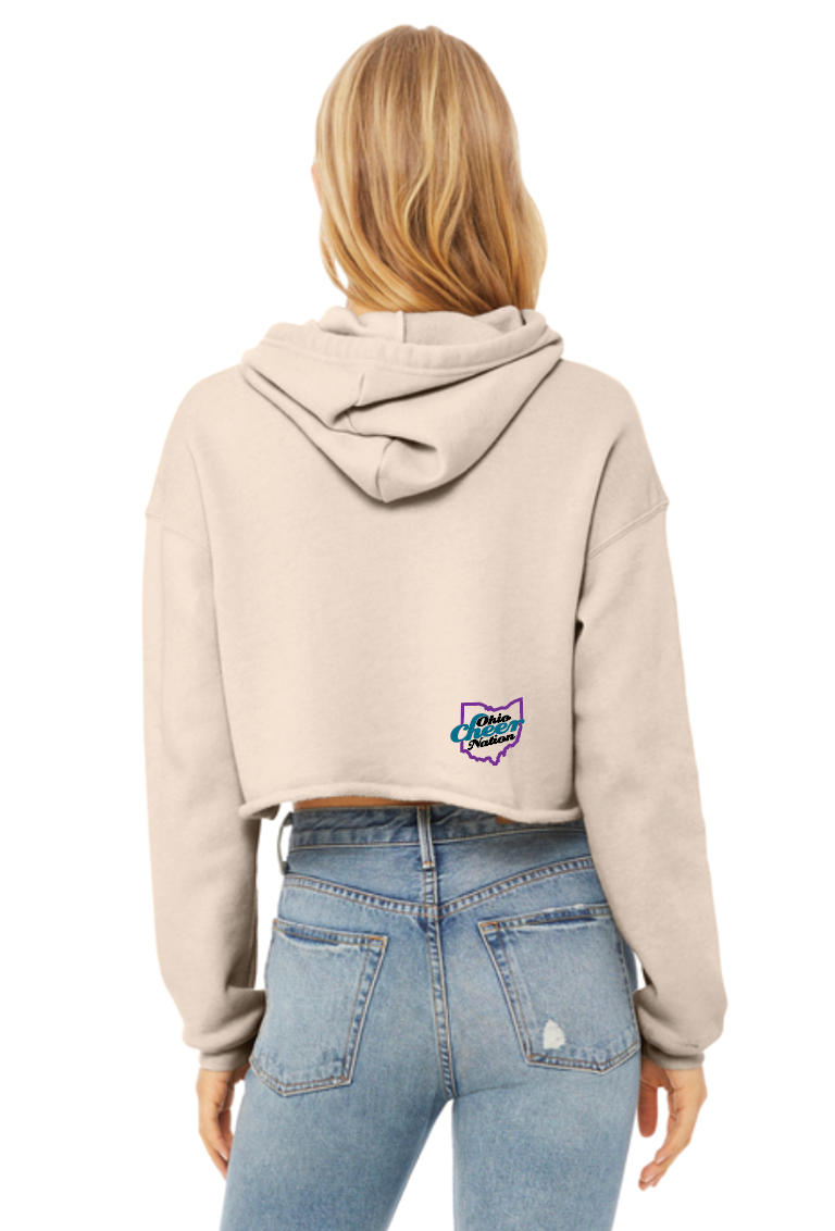 Ohio Cheer Nation Scalloped Bella Cropped Hooded Sweatshirt - Women's