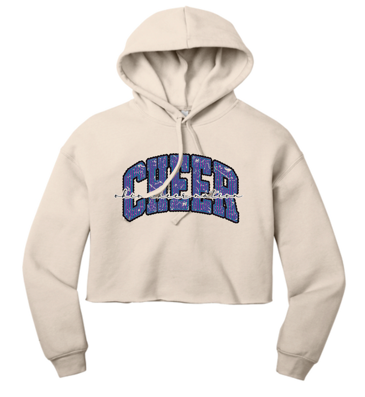 Ohio Cheer Nation Scalloped Bella Cropped Hooded Sweatshirt - Women's