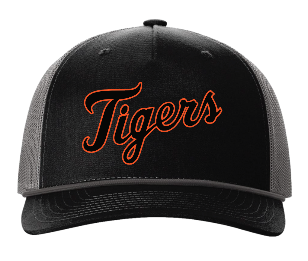 Tigers Script Five-Panel Trucker with Rope