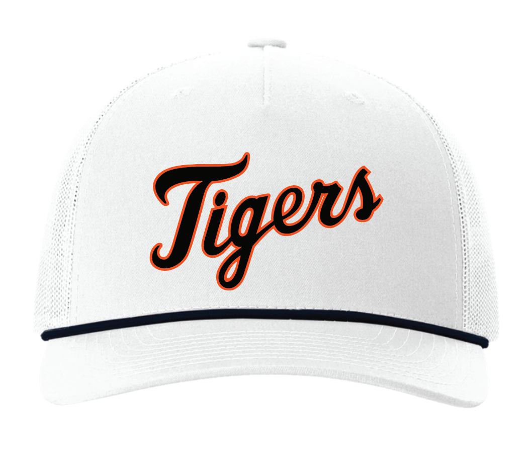 Tigers Script Five-Panel Trucker with Rope