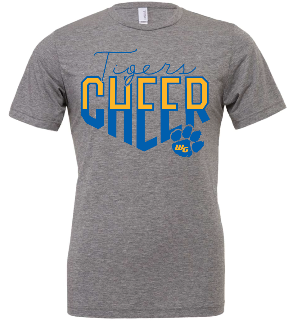 Tiger Cheer Triblend Shirt - Adult & Youth