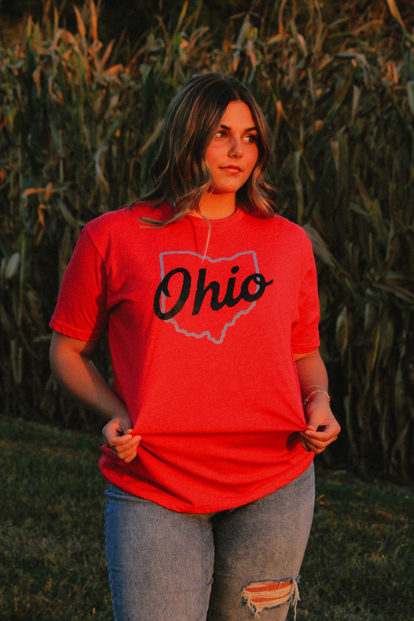 Ohio Outline Triblend Tee- Unisex