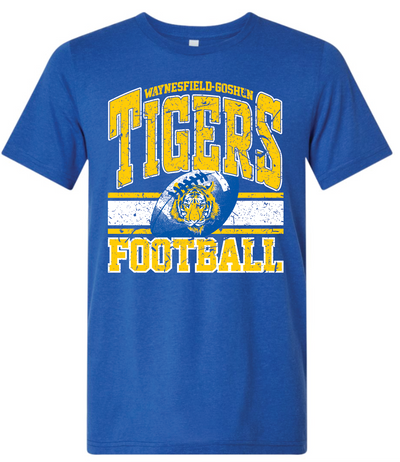 Tiger Football Triblend Shirt - Adult & Youth