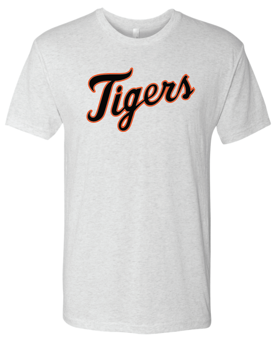 Tigers Script Triblend Tees-Adult