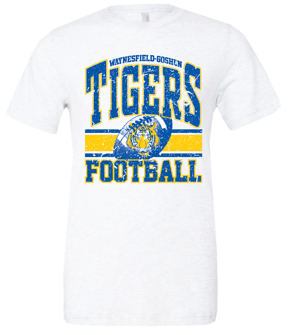 Tiger Football Triblend Shirt - Adult & Youth